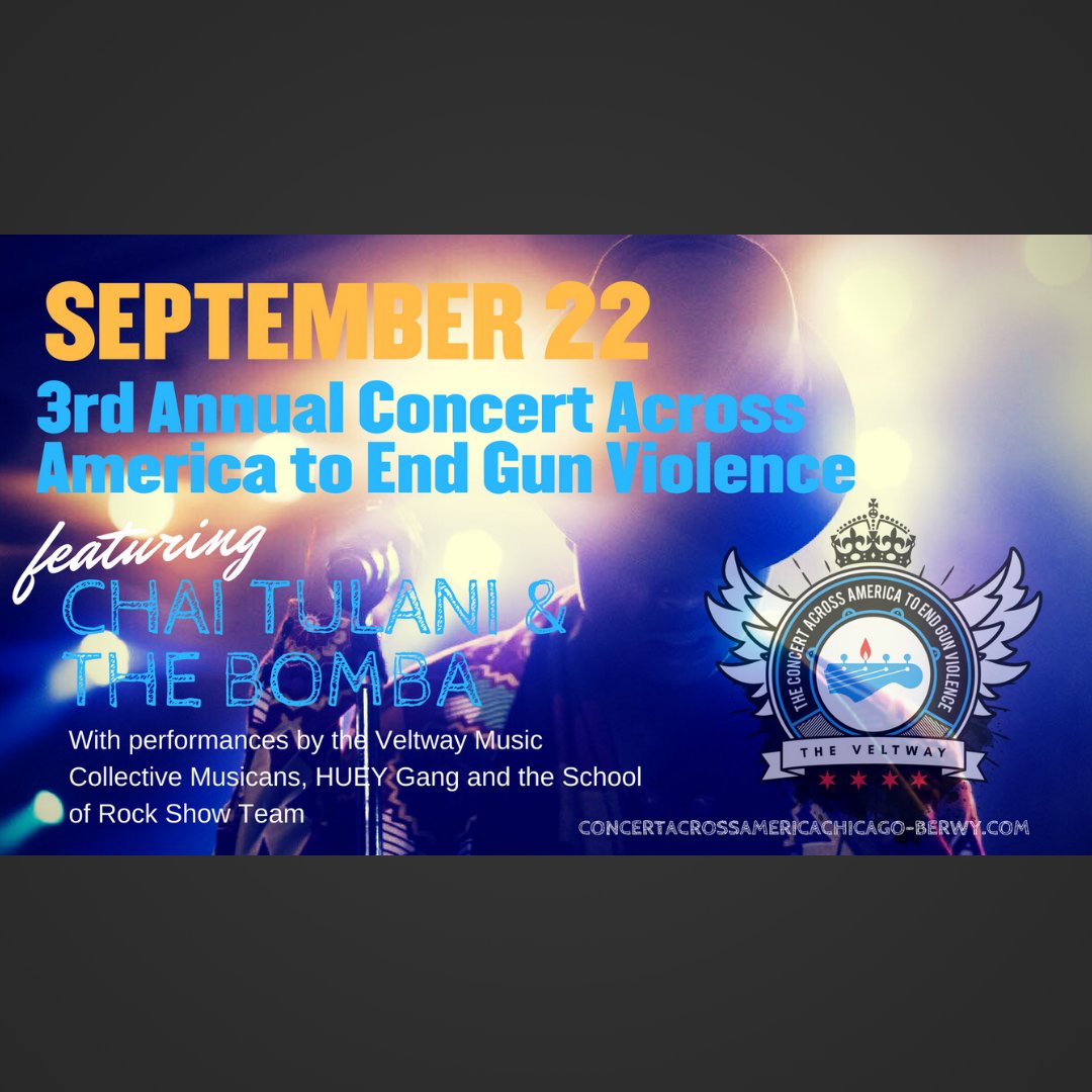 SchoolofRockOP's tweet photo. THIS SATURDAY!! School of Rock Oak is partnering with The Veltway to host the 3rd Annual Concert Across Chicago to End Gun Violence. Proceeds of this show are to benefit Institute Nonviolence Chicago's community efforts and programs to end the cycle of violence. https://t.co/GQTXLqPzjx