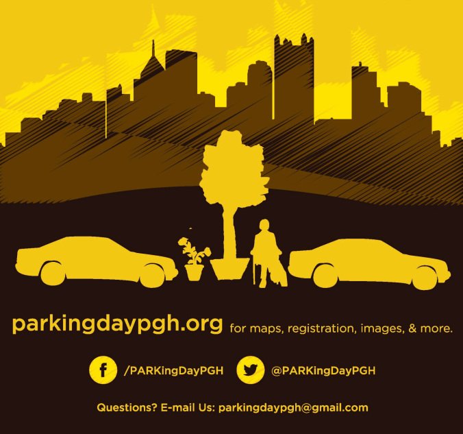 PARK(ing) Day is an annual one-day event that takes place tomorrow, as urban parking spots turn into pop-up “installations” for a day to raise awareness about the importance of a livable city. Will you be there? #H2P #PittNow