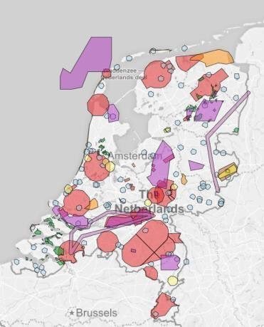 !!#BREAKING NEWS!! 

Sky Survey BV received the approval to fly #drones in the civil control regions (#CTR) which means we can now operate in almost all area's in the Netherlands!
The red marked area's are the CTR's, which are prohibed to fly in with drones. We can fly there!