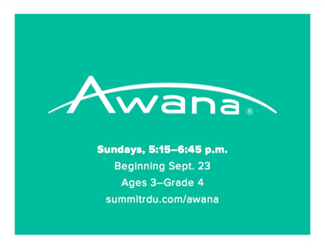 SummitBRC's tweet image. It's not too late to sign up for AWANA. It's starts this Sunday! Register here today!