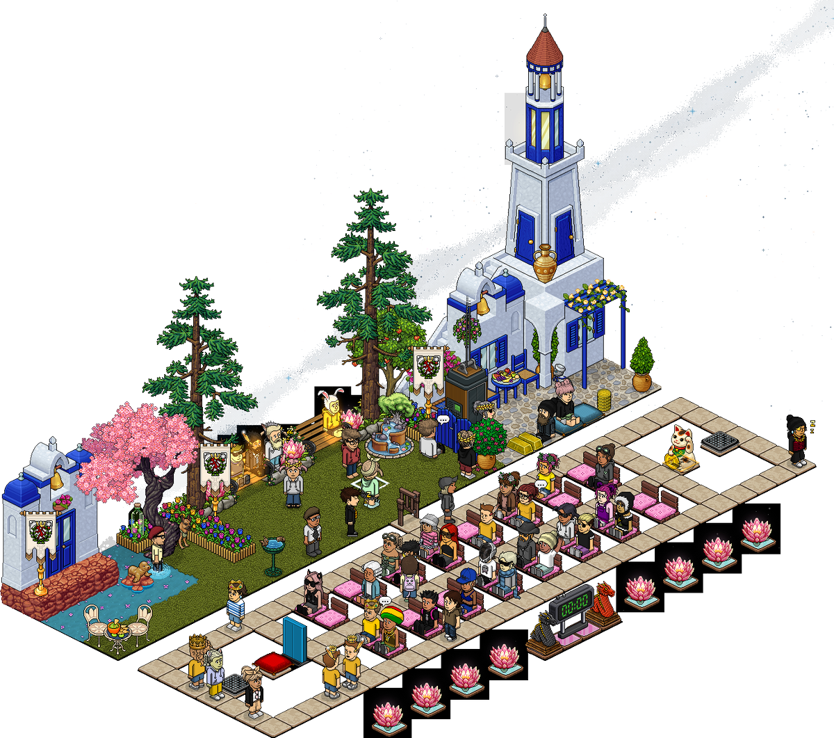 UKGovHabbo's tweet photo. Successful first official <UK> Event, Hosted by the Sec. of Foreign Affairs Phusion. Our first event managed to reach the TOP 3 Populated Rooms on the Hotel! The Event was followed by a soft opening of our HQ. Huge thanks to those who took part from USDF, WH, UN, NS and more! https://t.co/eKEF67E2Fi