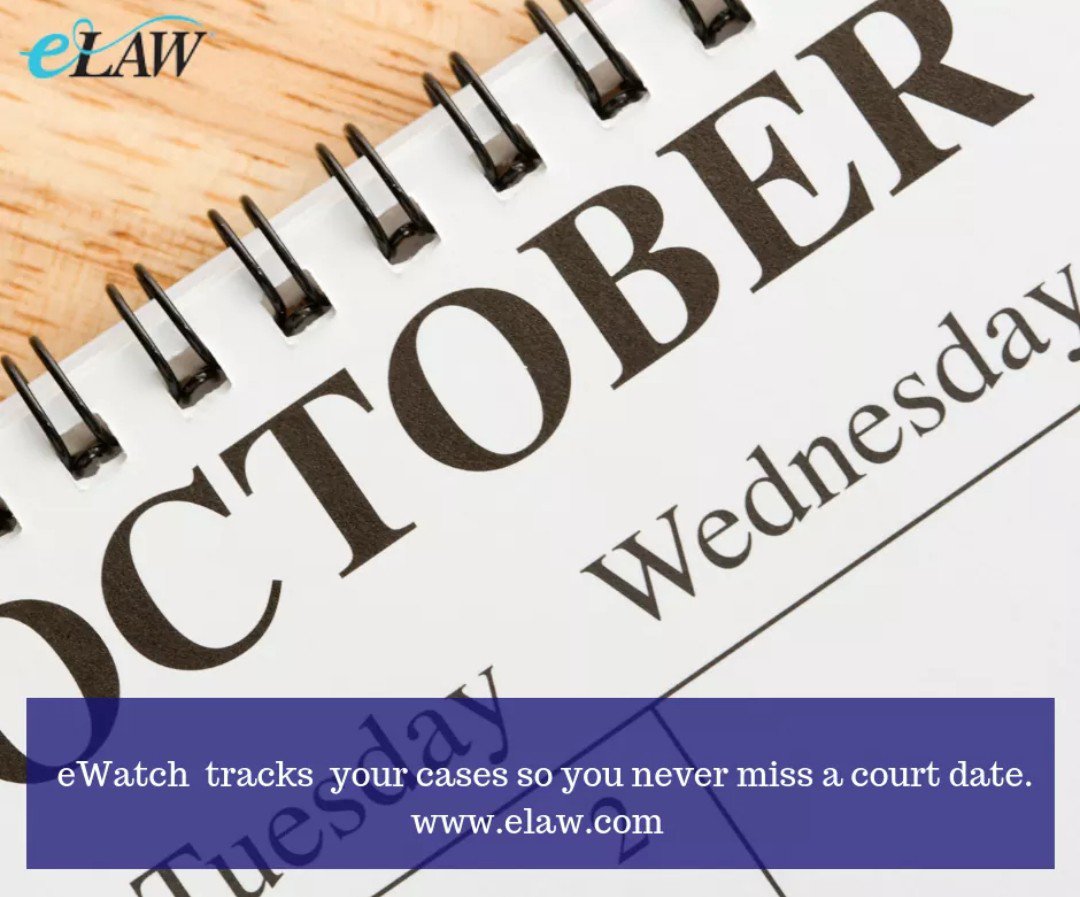 eLawinfo's tweet image. eLaw is a premiere service of eLaw that allows you to track your cases easier and more efficiently. #CaseTracking