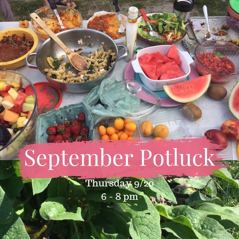 Have some free time tonight? Bring your friends to our September Potluck from 6 - 8 pm!! Bring your plates, utensils, and cups & come make new friends in the community!