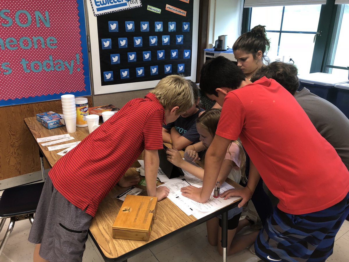 EGE_MrsA's tweet photo. Ss used teamwork, place value knowledge, and critical thinking skills to try and breakout. https://t.co/xAzXJHMTkv