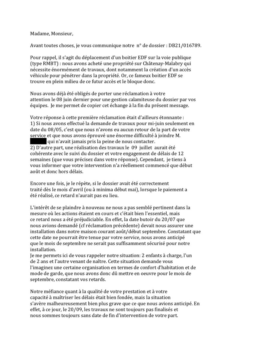 MathieuPisonero's tweet image. @enedis
[DB21/016789] Devis 13K eu, acompte 40% payé mi avril... Résultat après 6 mois ? - Aucune date sur la fin des travaux, une maison sans électricité et ds 10j : ma famille sans logement décent avec enfant de 2 ans 1/2 et bébé de 15J...  Comment cela est il possible ?????