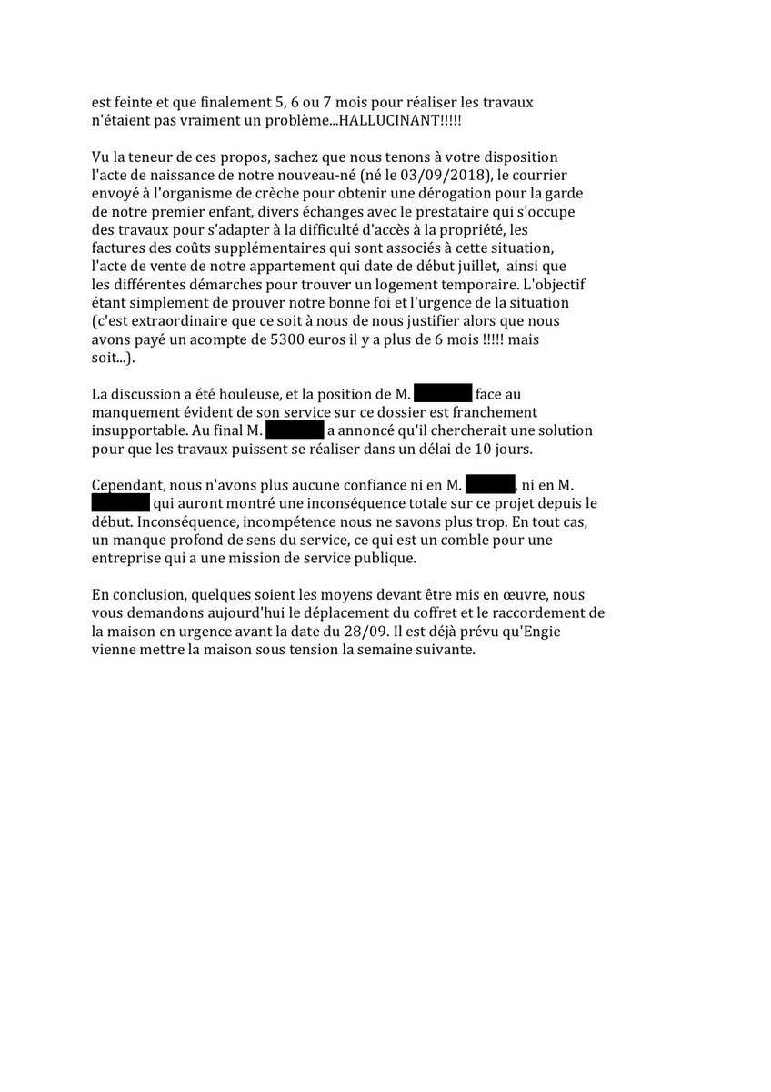 MathieuPisonero's tweet image. @enedis
[DB21/016789] Devis 13K eu, acompte 40% payé mi avril... Résultat après 6 mois ? - Aucune date sur la fin des travaux, une maison sans électricité et ds 10j : ma famille sans logement décent avec enfant de 2 ans 1/2 et bébé de 15J...  Comment cela est il possible ?????