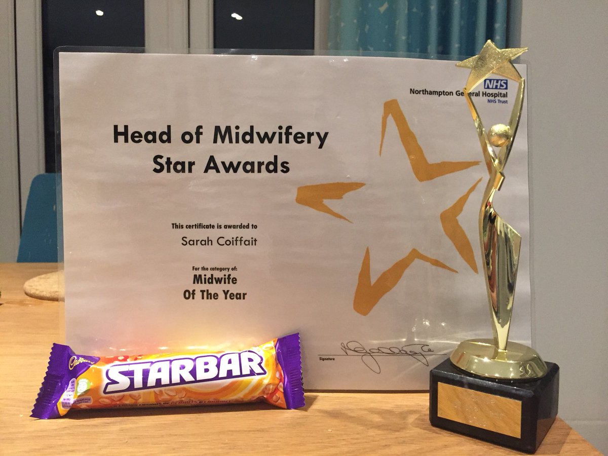 SarahCoiffait's tweet photo. So proud to be awarded a Head of Midwifery Star Award. Loved my 5 years as a #communitymidwife Thank you @HollieJo_Ann @GallyHJ https://t.co/wcsRXqZCYl