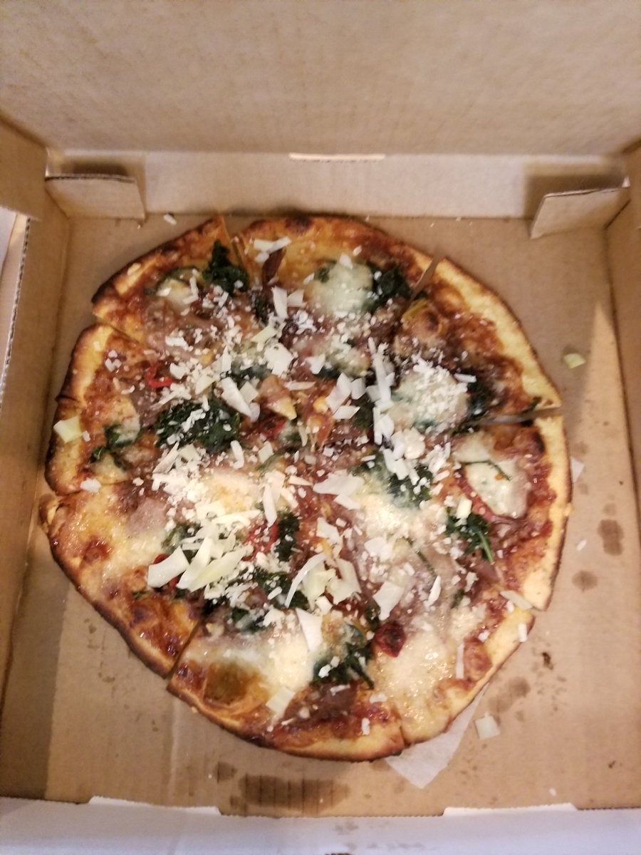 3rd pizza sampled today for @yycpizzaweek 2018 #sneakpeak is from <a href="/Cilantro17thAve/">Cilantro Restaurant</a> 😍 This Wild Canadian is the perfect marriage of sweet &amp; spicy featuring bison, bourbon, chilies, red onion, chevre, kale &amp; mozza.🍕🐃 #yycpizzaweek #delicious