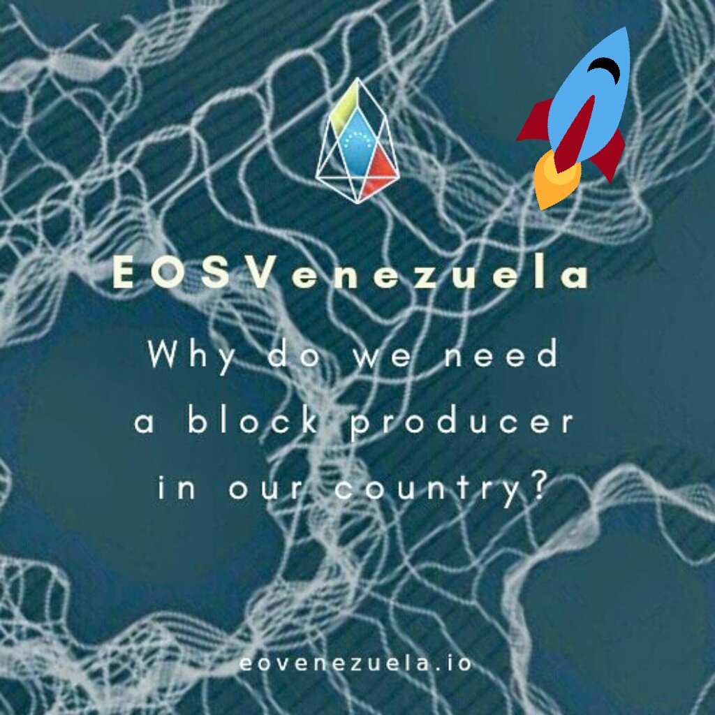 eosvenezuela's tweet image. Why do we need a #blockproducer in our country?
It is a new idea that can help solve problems in our country through a different technology.
#EOS #EOSIO #Blockchain
@EOS_io @eosvenezuela @weosapp @EOSAsia_one @publyto @HelloTelos @Worbli @PatreosDapp @EOSDevCon @atticlab_it