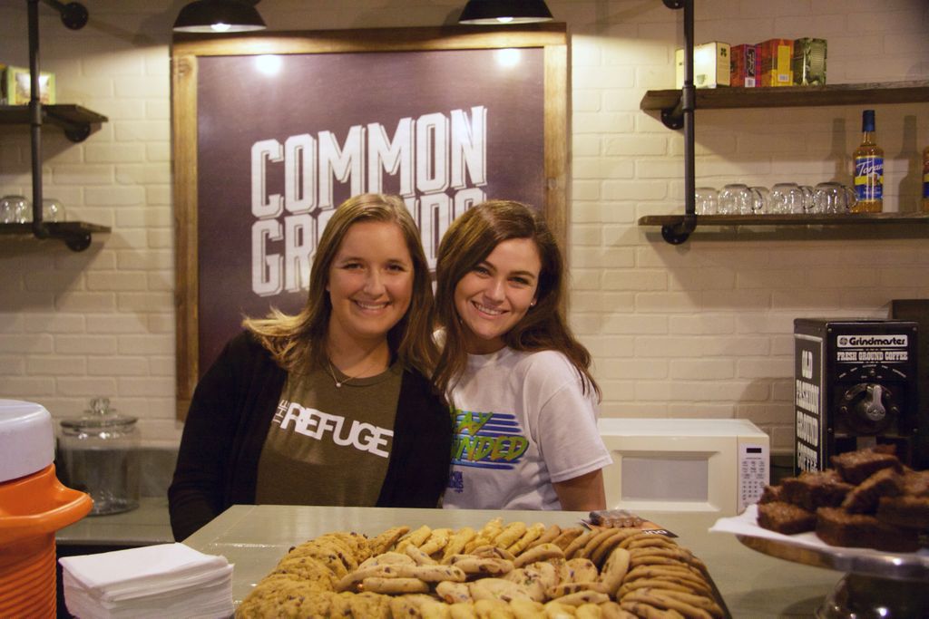 commongroundlsu's tweet photo. We're all excited about the Grand Opening of Common Grounds Cafe last Sunday! Showcasing the new space, enjoying some pizza from @refugelsu , and taking some throwback pics with our brand new polaroid camera; you could say it was a good first day on the job. 
#commongroundslsu https://t.co/fxR11gyodX