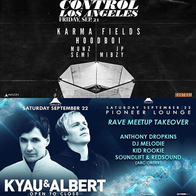 RaveLoop's tweet photo. ✨ Enter #PromoCode RAVESAVE for 10% OFF #KarmaFields #Hoodboi #KyauAndAlbert @ #AvalonHollywood tix 👉https://t.co/nZSkwcF6LA ✨ @karmafieldsmusic @djhoodboi @kyauandalbert
#RaveMeetup
#TranceMeetup
#ControlFridays
#ControlForever
#Avaland
#AvalonSatu… https://t.co/GSelVgfrtb https://t.co/GisAjIGMjb