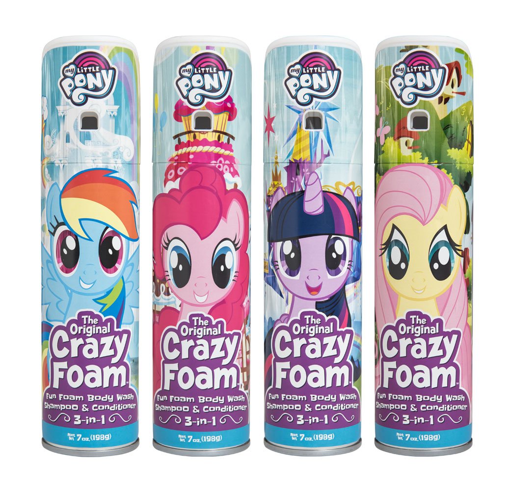 Round up your little ponies for a magical time in the bathtub that will leave them sparkling clean! #CrazyFoam #MyLittlePony