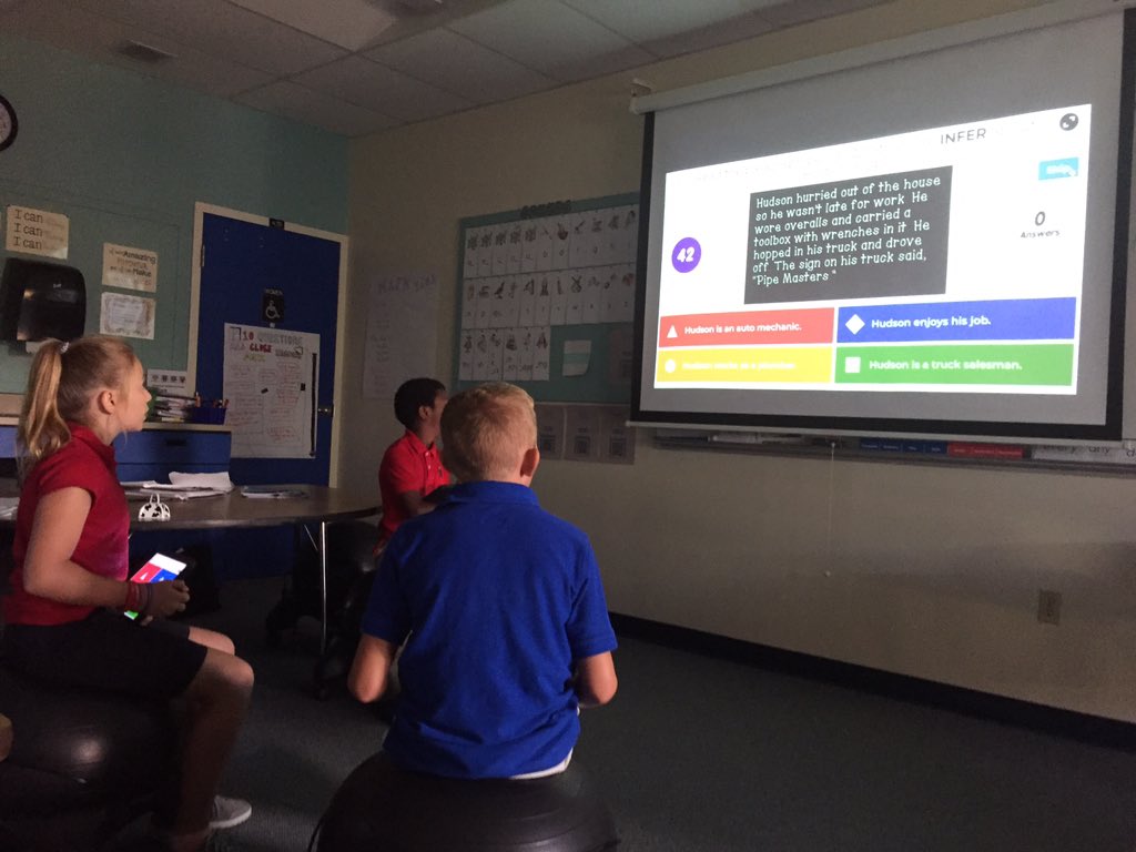 heatherjsmyth's tweet photo. Celebrating 4th grade rockstar results on ELA post test - first day using the putting green! 5th had fun with Kahoot πplus they got to putt β³οΈ#Rockyourschool @getyourteachon @OsceolaElem #AwesomeOsceola #vcsintervention https://t.co/J88BOroV0f