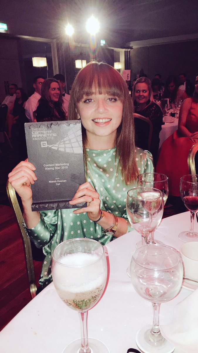 EdelWalsh_'s tweet photo. There couldn't be a more deserving winner of the #ContentMarketing rising star at #IrishCMAawards Congrats to our Content Kween Niamh! 👑 @CplJobs https://t.co/SMIcM92FoF