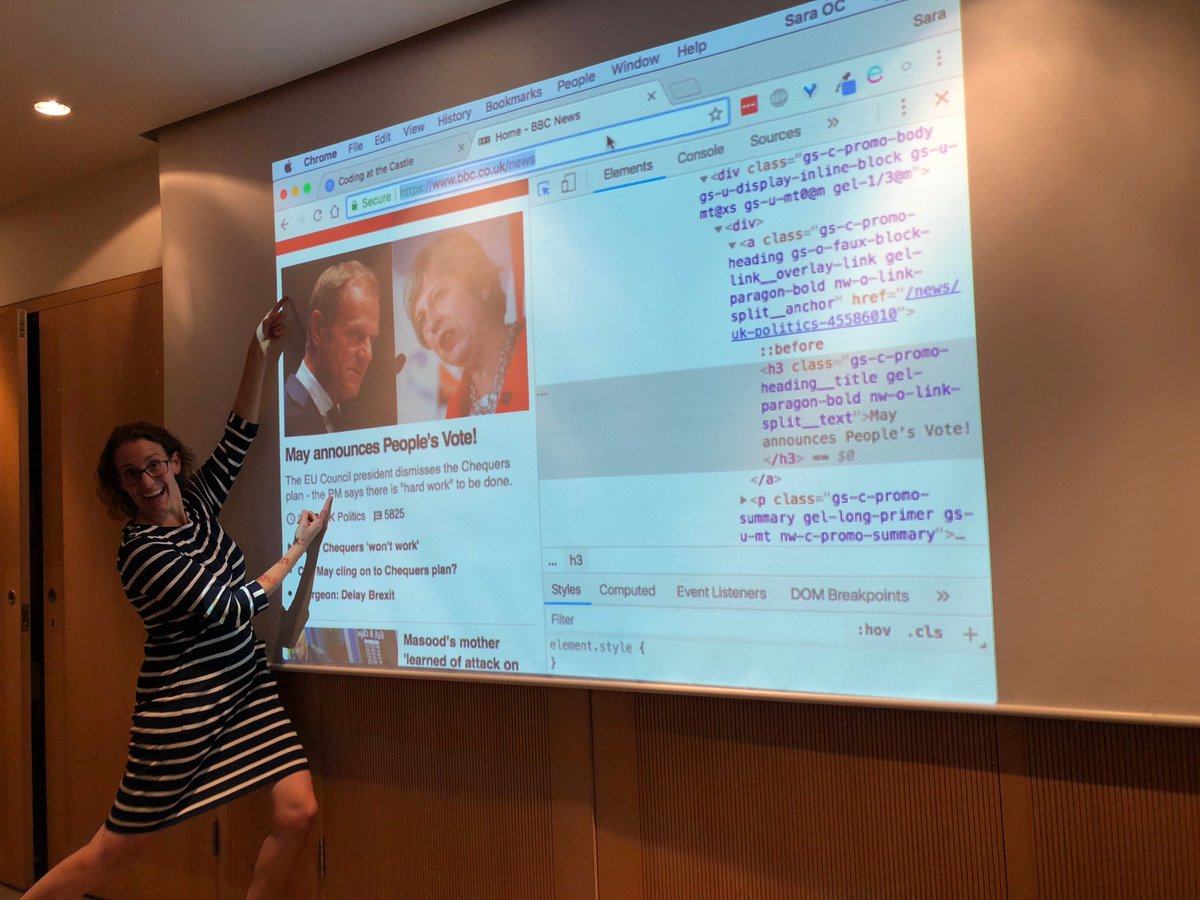 Jessica2Edwards's tweet image. Massive thanks to our #CodingAtTheCastle speakers @benjaminbisset @saramoohead and Emma @has_many_books for delivering some super talks and a fun evening in general - from reading a code poem to re-writing the BBC news headline, it was fab! 😀🏰💻