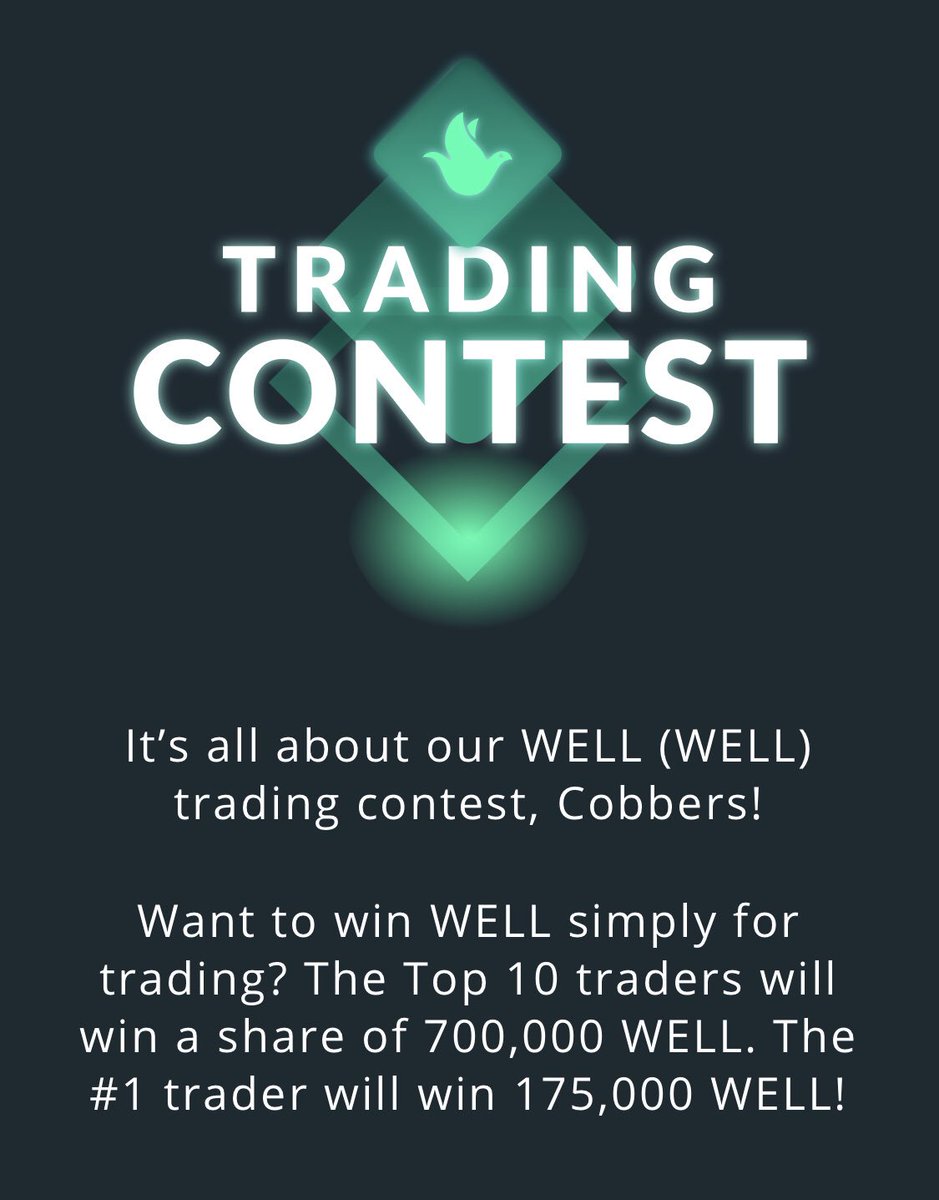 The <a href="/jointeamwell/">WELL Network</a> Trading Contest is starting in 2 hours~ Start Trading $WELL on COBINHOOD Exchange to win rewards. Join here: cobinhood.com/campaign/tradi…