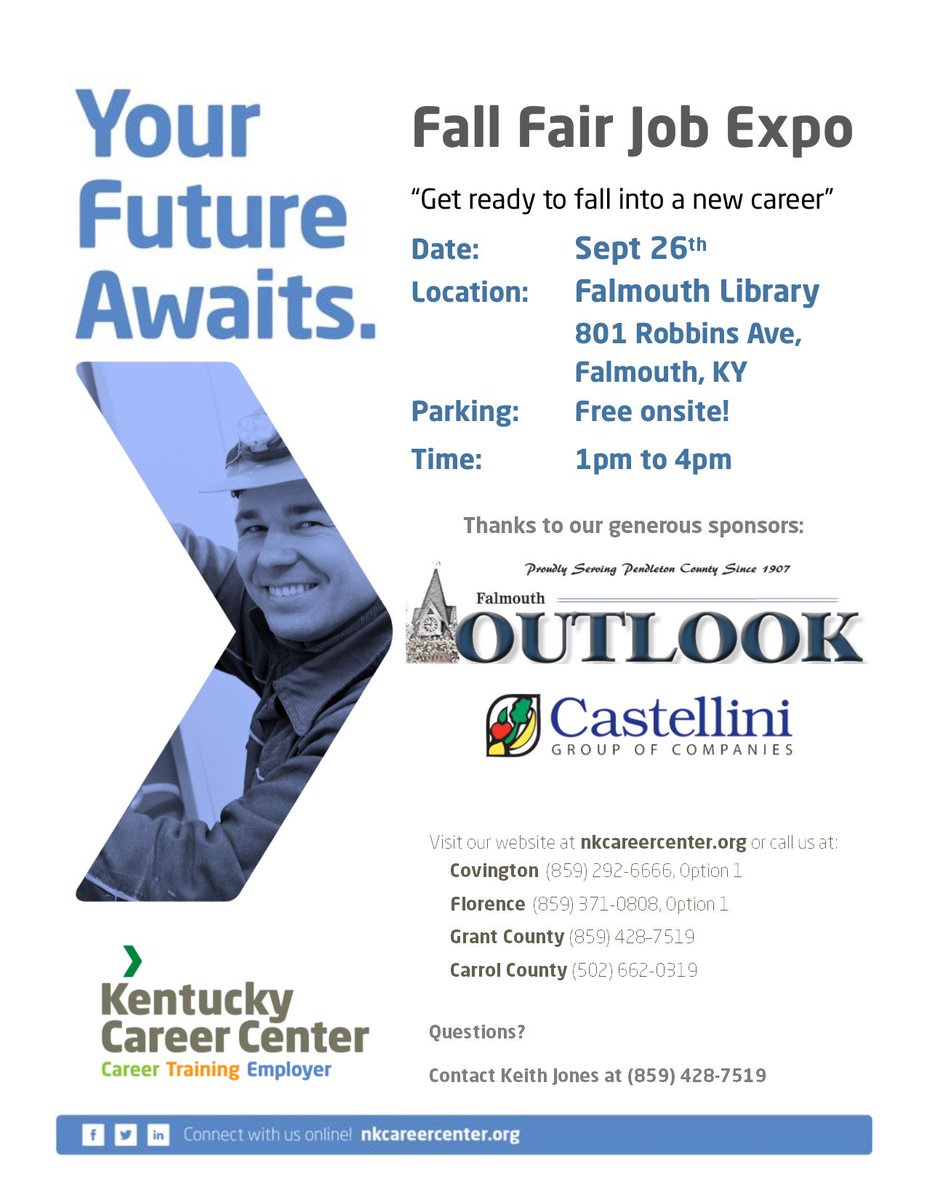 Kentucky Career Center NKY on Twitter "Check out our Falmouth Job Fair