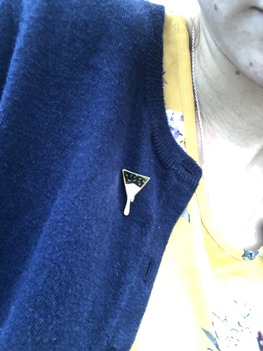 T_Green13's tweet photo. Wearing my queso pin to @Moes_HQ  for free queso day!! #TrueFan https://t.co/emFVgpYG1I