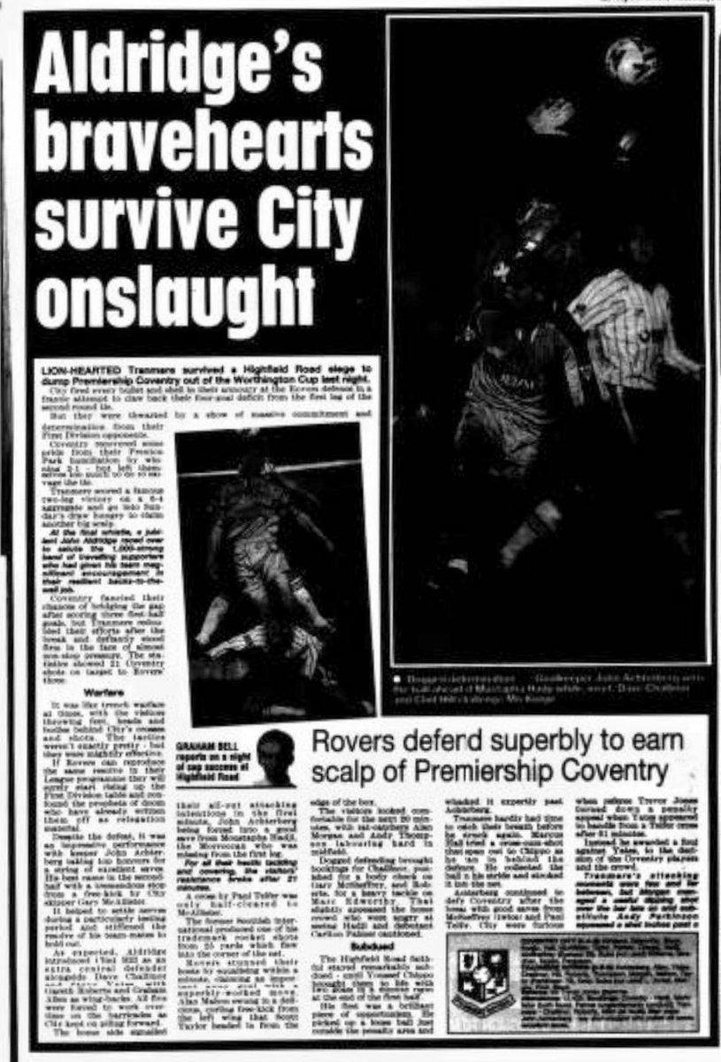 MoleyLUFC's tweet photo. @DoctorT1992 @lufcstats @TranmereRovers Yes from these Liverpool Echo reports you can clearly see Tranmere wore white shirts, charcoal shorts in both legs while Coventry lined up in their traditional light grey. https://t.co/iO2BSCHFeX