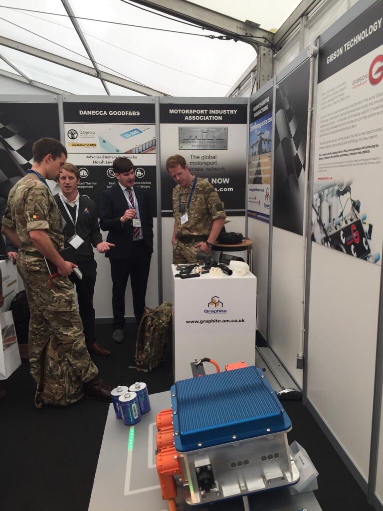Graphite_AM's tweet photo. Great day at the DVD Defence Show, the first time we have exhibited alongside illustrious names such as @prodrive @WilliamsAdvEng @RMLGroup in the @MIAmotorsport Bringing Motorsport innovations to the defence sector. Thanks to all those stopped by. #3dprinting #dvdshow https://t.co/NbbvLxRzVc