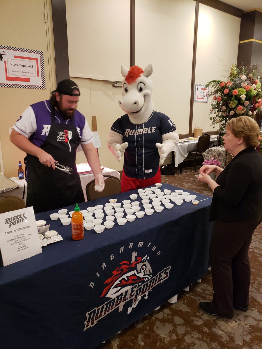 RumblePoniesBB's tweet photo. So excited to be part of @MHASTbinghamton Men Who Cook! Best of luck to @RumblePoniesBB own @SteveBingRP who made some pork roll quiche.
#LetsRumble #MHAST #DIFD https://t.co/PwrvjhHqBR