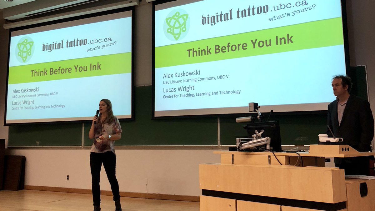 DTatUBC's tweet photo. This week our team talked about digital identity with around 800 students from @UBCTeacherEd . We feel very excited about having the opportunity to engage teacher candidates from our @UBC  community on thoughtful conversations about their presence online. https://t.co/sFL8w73pgc