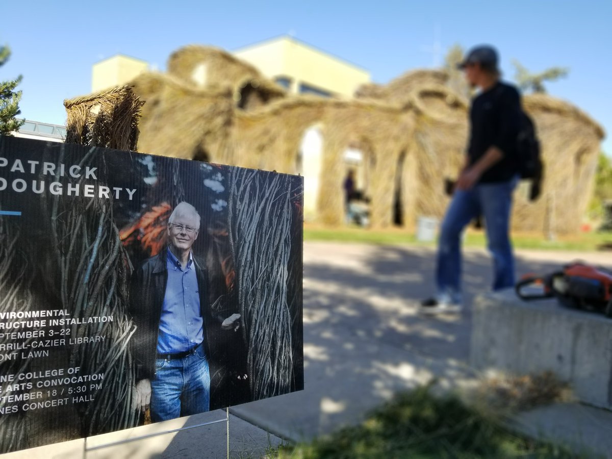 CimCity's tweet image. Cool art recently popped up at #USU. Check out the story behind it at usustatesman.com/patrick-doughe…
or stickwork.net @UtahStatesman #art #stickwork #patrickdougherty #utah #sculptures #logan