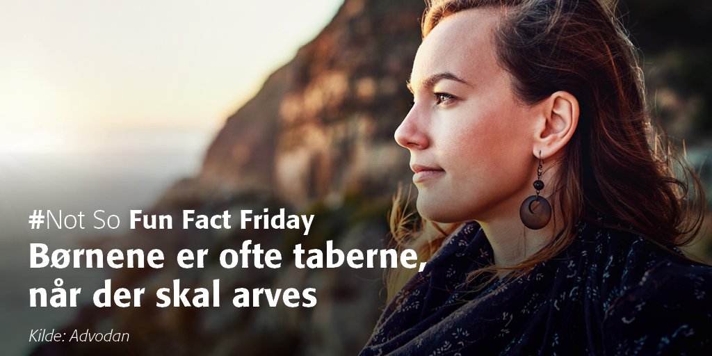 ALbank_'s tweet photo. Når et familiemedlem dør, går arven i hver 4. tilfælde videre til andre, end den døde ønskede, fordi der ikke er skrevet testamente. Det rammer især børnene. Opret testamente og få juridisk hjælp - helt gratis - som kunde hos os: https://t.co/jRJZP2BSPX #NotSoFunFactFriday https://t.co/CJhIvEHeEA