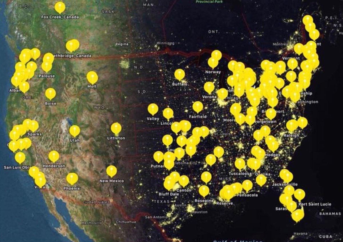 FindSamSayers's tweet photo. We are lighting Sam's way home with yellow ribbons.  We have at least one ribbon in every state + 7 other countries!!!  Tie a Yellow ribbon around your tree and tweet us a picture.  #findsamsayers https://t.co/QAs8H5AHbu