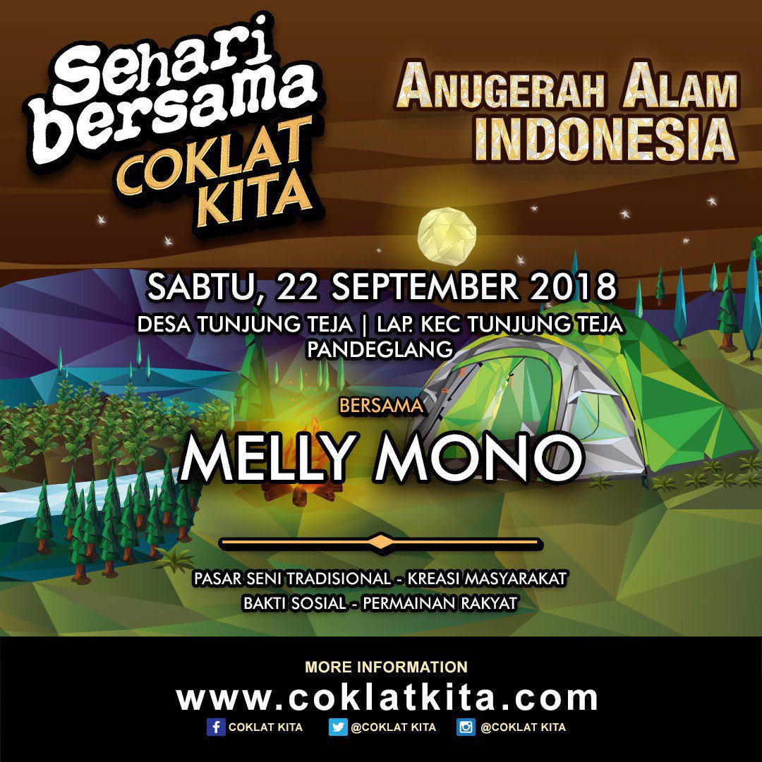CoklatKita's tweet photo. Hari ini dan dua hari kedepan tour SBCK bersama Melly Mono akan menemani sobat coklat dengan berbagai kegiatan seru yang bisa sobat ikuti. Yuk merapat sob. #CoklatKita #SBCK #Lebak #Pandeglang #Tangerang https://t.co/Uvt08rPp1f