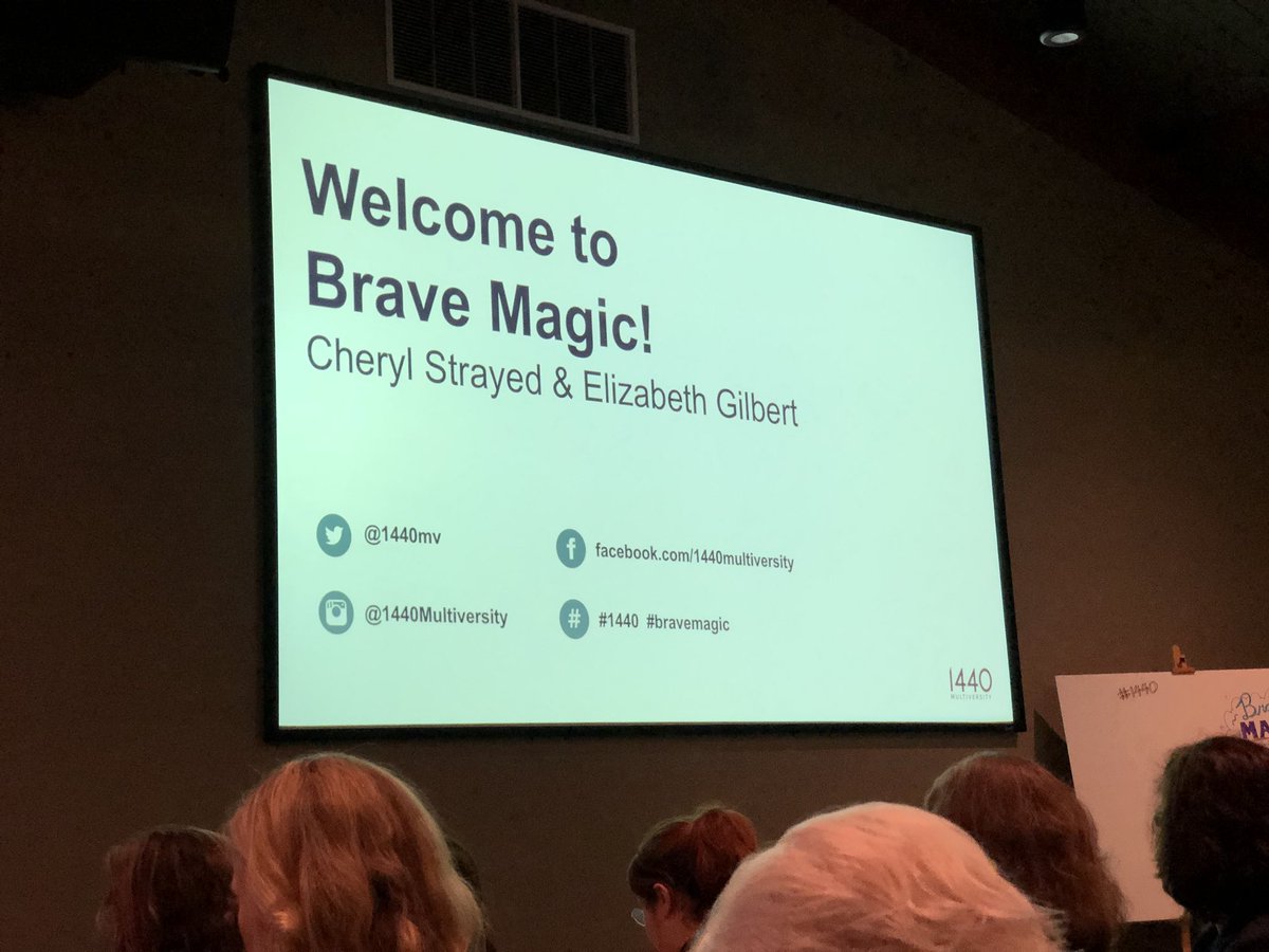 sueludwig's tweet photo. Truly magic. And just the beginning. #bravemagic #1440 @GilbertLiz @CherylStrayed https://t.co/n620lQQWYx