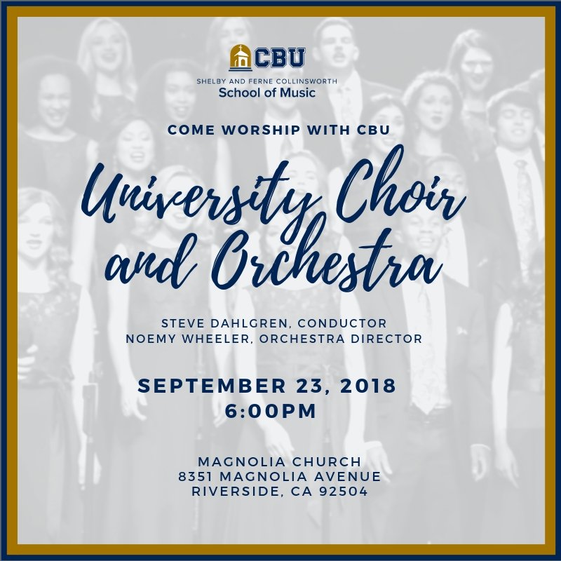 CBUMusic's tweet photo. 6PM Sunday 9/23 join us as UCO kicks off 2018 Fall season. Hosted by our good friends @Magnolia_Church. https://t.co/cRBJWZ1phh
