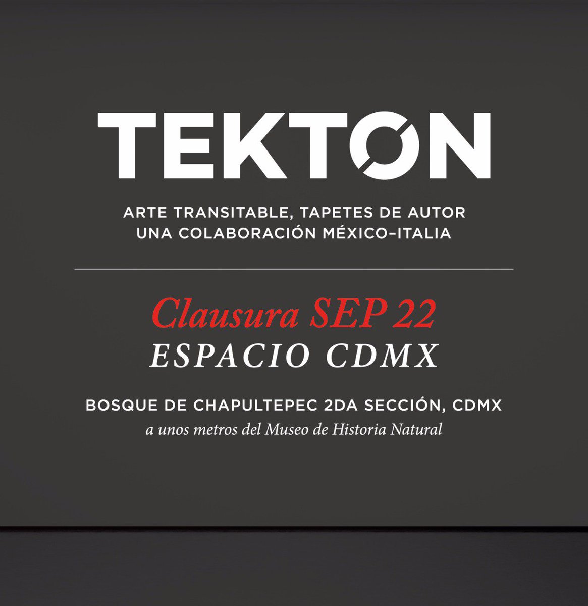 calvirugs's tweet photo. ¡Últimos días de #Tekton en Espacio CDMX! Visita esta exhibición con 14 tapetes de autor organizada por Calvirugs, ART 321 y Advento A.C.
#CDMX #rugs #tapetesdeautor #artecontemporaneo #worlddesigncapital2018 #designweek #art321 #calvirugs https://t.co/BIPW46zx44