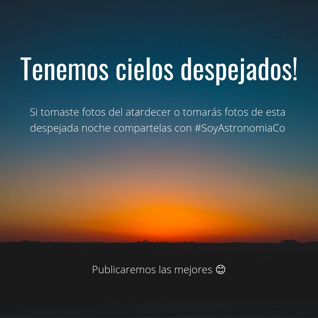 AstronomiaCo's tweet photo. 🌖 #JustoAhora podrás ver un hermoso desfile en el cielo, encontrarás la #Luna seguida de los planetas #Marte #Saturno #Júpiter y #Venus 🌌

👨‍🚀Recuerda compartir tus fotos con #SoyAstronomiaCo 🇨🇴

•
•
#astronomia #cielo #noche #colombia #astronomy #night https://t.co/1Al00l7FDF