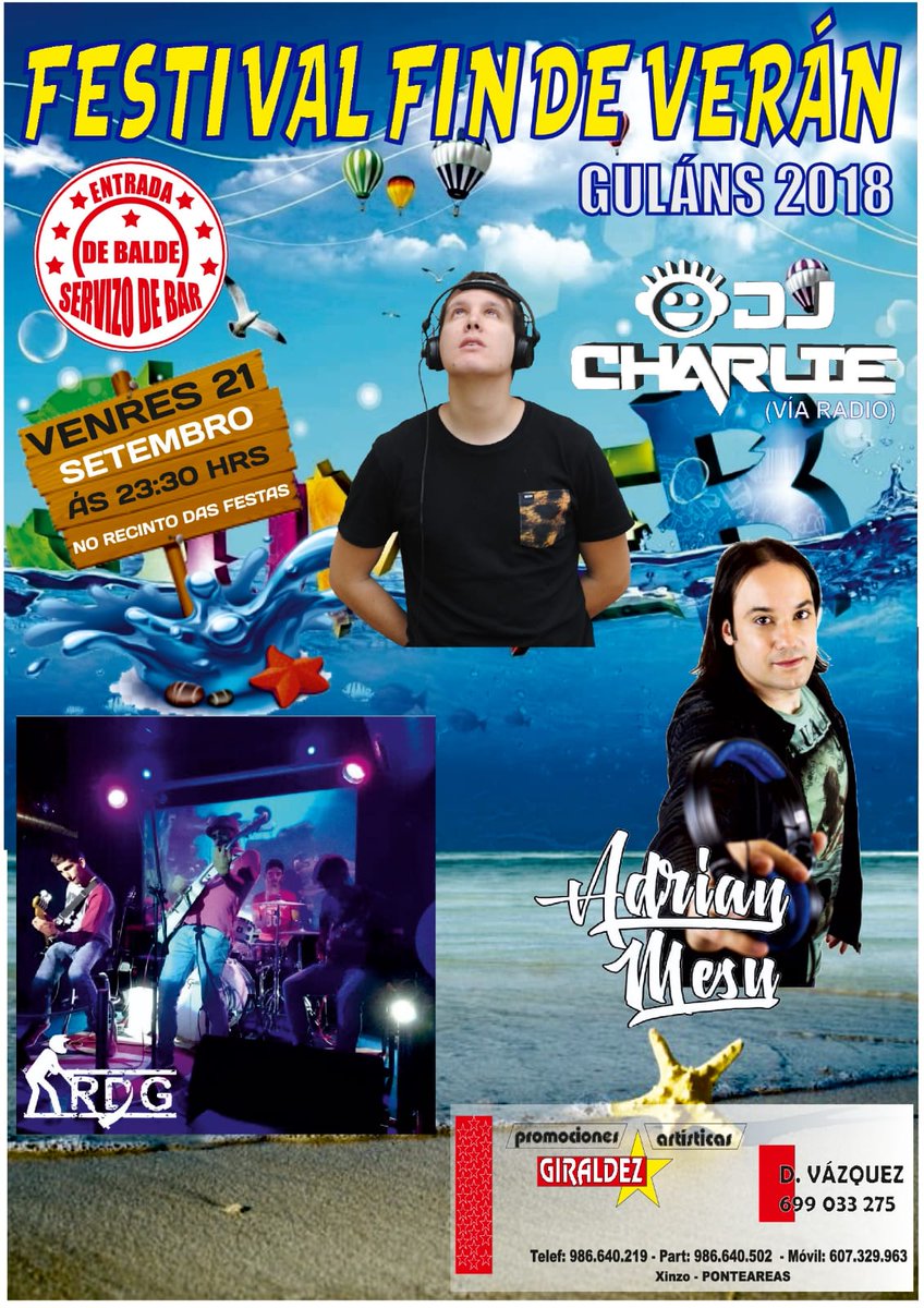 Hoy VIERNES desde las 00:30h estaré pìnchando en GULÁNS (Ponteareas, Pontevedra) en el FESTIVAL FIN DE VERANO, acompañado de <a href="/Adrianmesu/">Adrian Mesu</a> . + info en instagram.com/djcharliestyle #djcharlie #viaradio