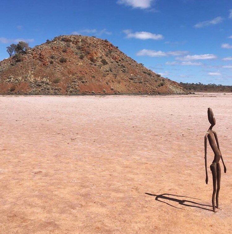 UDLAstudio's tweet photo. A visit to Antony Gormley’s ‘Inside Australia’ on our travels this week. #antonygormley #insideaustralia #landarchwa #lakeballard https://t.co/XJkrzjUlI4