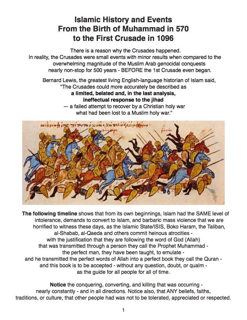 rick135b7's tweet photo. Islamic History and Events From the Birth of Muhammad in 570 to the First Crusade in 1096
@nikkihaley @7daynews @ElevenMyanmar @uehrdinrakhine @USEmbassyBurma @Reuters @AP @AFP #rohingyacrisis #Rohingya @UN @UNHumanRights @TheMyanmarTimes @MTT_News 
https://t.co/fx2WgT1ssH https://t.co/tFUYqOD3rd