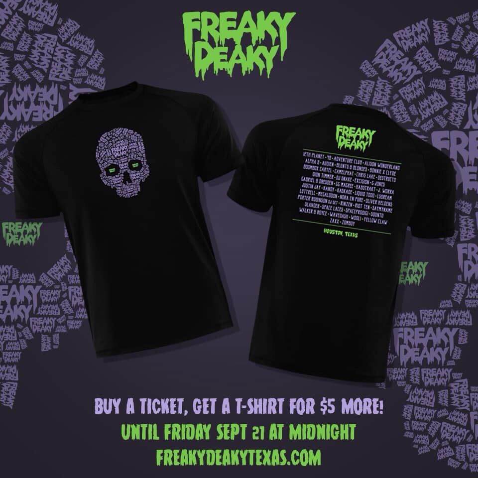 PreetiKumar97's tweet photo. 🎃 FREAKY DEAKY is almost here!!! 🧟‍♂️

Use promo code: “DALLAS” when checking out and get merch for $5 more + a discount on your tickets! https://t.co/axkQ006tC6