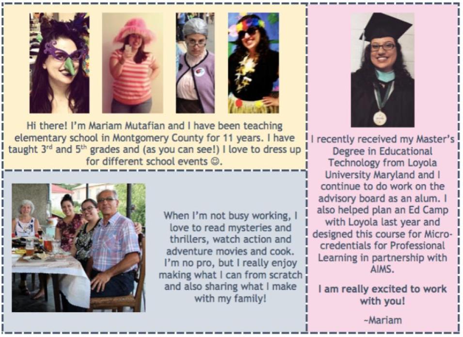 LoyolaLDT's tweet photo. Meet Mariam Mutafian-The facilitator for Micro-credential 2: Project-Based Learning-She is a dynamic educator who is student &amp; family focused! Join us! Registration is open until 9/21 at 5 PM(EST) https://t.co/70xVgGiWs9  #LoyolaMicroCreds @aimsmddc @LoyolaEducation @Ms_Mutafian https://t.co/VjIxcZ8Yvk