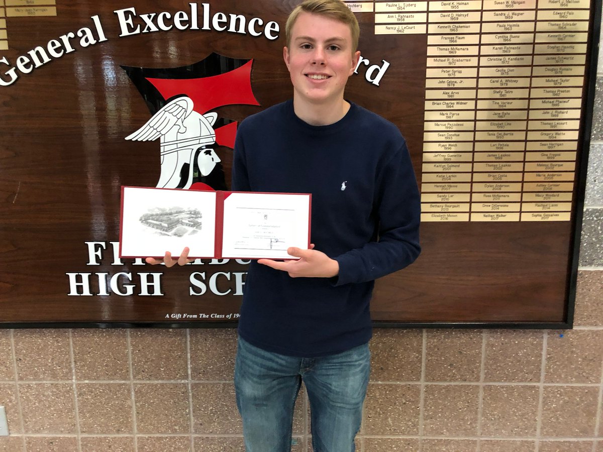 Congrats to our 2018 FHS National Merit Scholar, Sam Boudreau.  Great achievement + the whole school is Red Raider Proud of your accomplishment!  <a href="/FitchburgPS/">Fitchburg Public Schools</a> <a href="/Fitchburg2019/">Fitchburg High 2019</a>