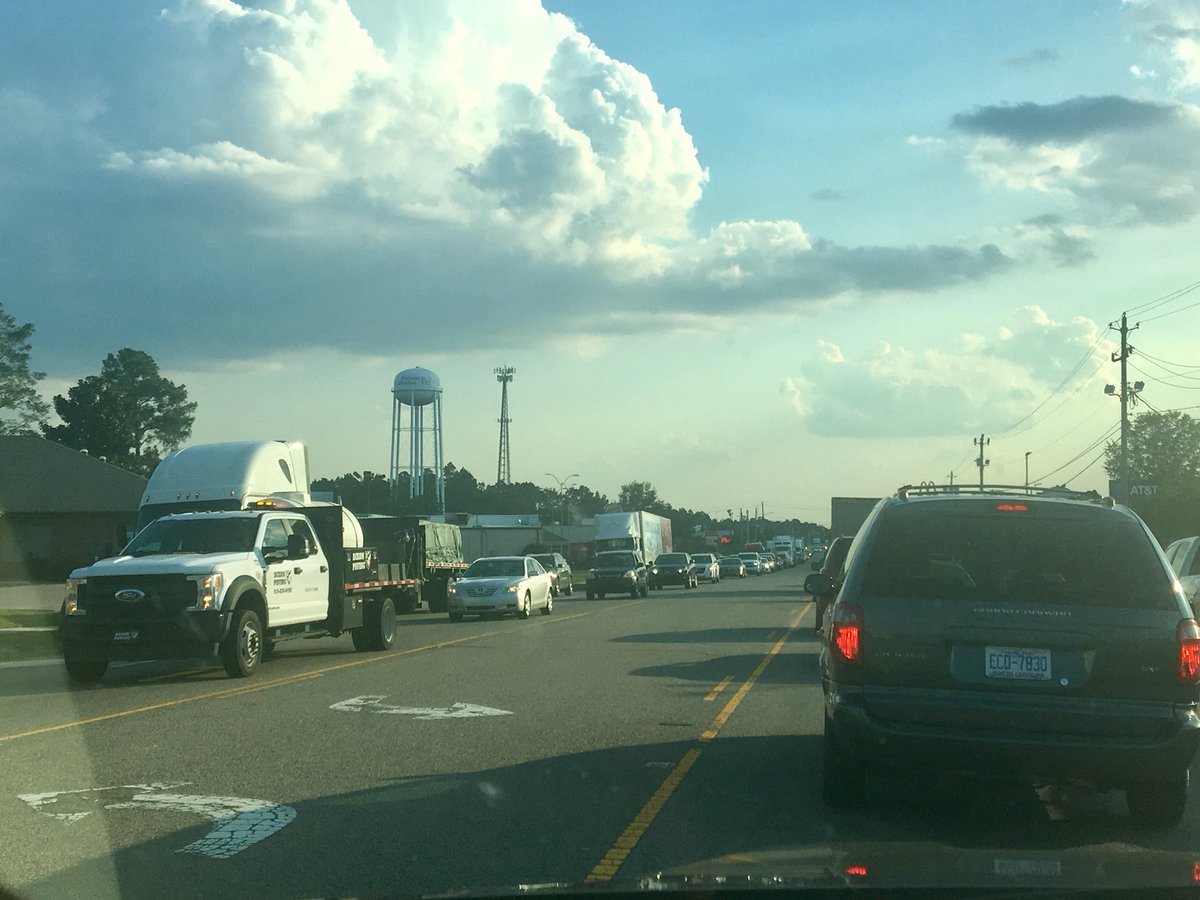 rerawood's tweet photo. When @I95 gets rerouted 60+miles to the west through your “two-horse” town, traffic looks more like @Raleigh than @SouthernPinesNC! 😳 #florencehurricane #byeflo https://t.co/UoEME0FEtf