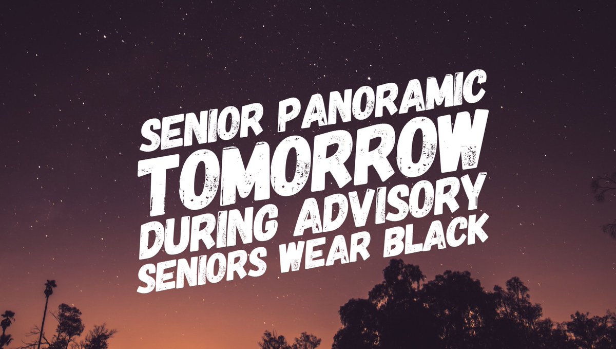 You’ve probably heard- but just in case :’) Seniors wear BLACK tomorrow for our senior portrait‼️ <a href="/PFannouncements/">Potomac Falls HS</a>