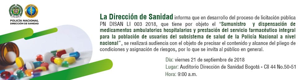 PoliciaColombia's tweet image. Info: audiencia pública Dirección de Sanidad de la Policía Nacional #SanidadPolicial #DISAN