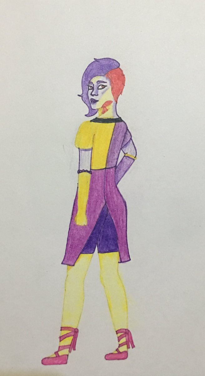 ((Ametrine in her homeworld outfit.))