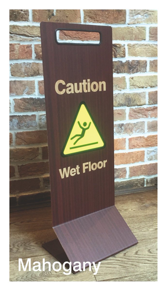 SignWorkshop's tweet photo. Our #newdesign #unique and #stylish #floorsign is available in 3 #woodeffect #finishes to match your #brand: #oak #rustic and #deepmahogany. Choose your finish, choose your message, add your #companylogo #signdesign #ukdesigner #brandidentity  #healthandsafety #safetysigns https://t.co/AiJpVZUkf3