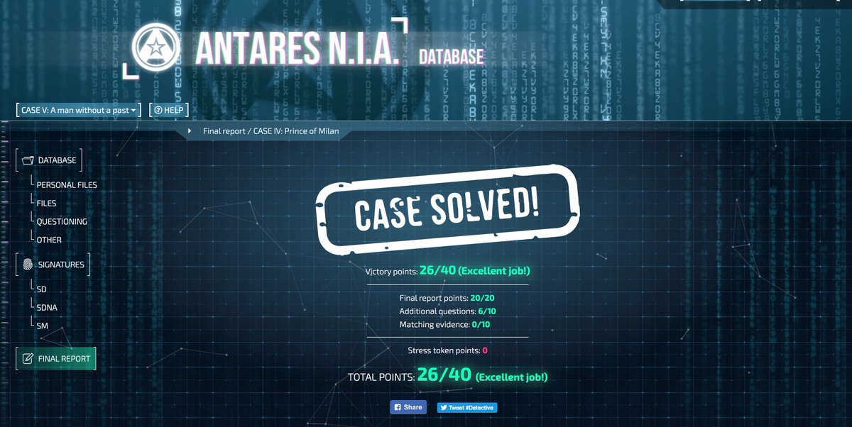 manvsmeeple's tweet image. #Detective #CaseSolved One More Case to go!  Case #4 Solved.