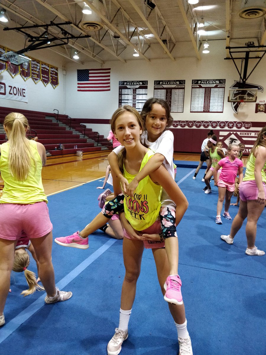 HFII_Cheer's tweet photo. Attention Falcons! The sideline is going to get a whole lot CUTER tomorrow. Everyone please welcome the Future Falcons, catch them cheering with us at the game tomorrow night 💕 https://t.co/9C6BMDoN8H