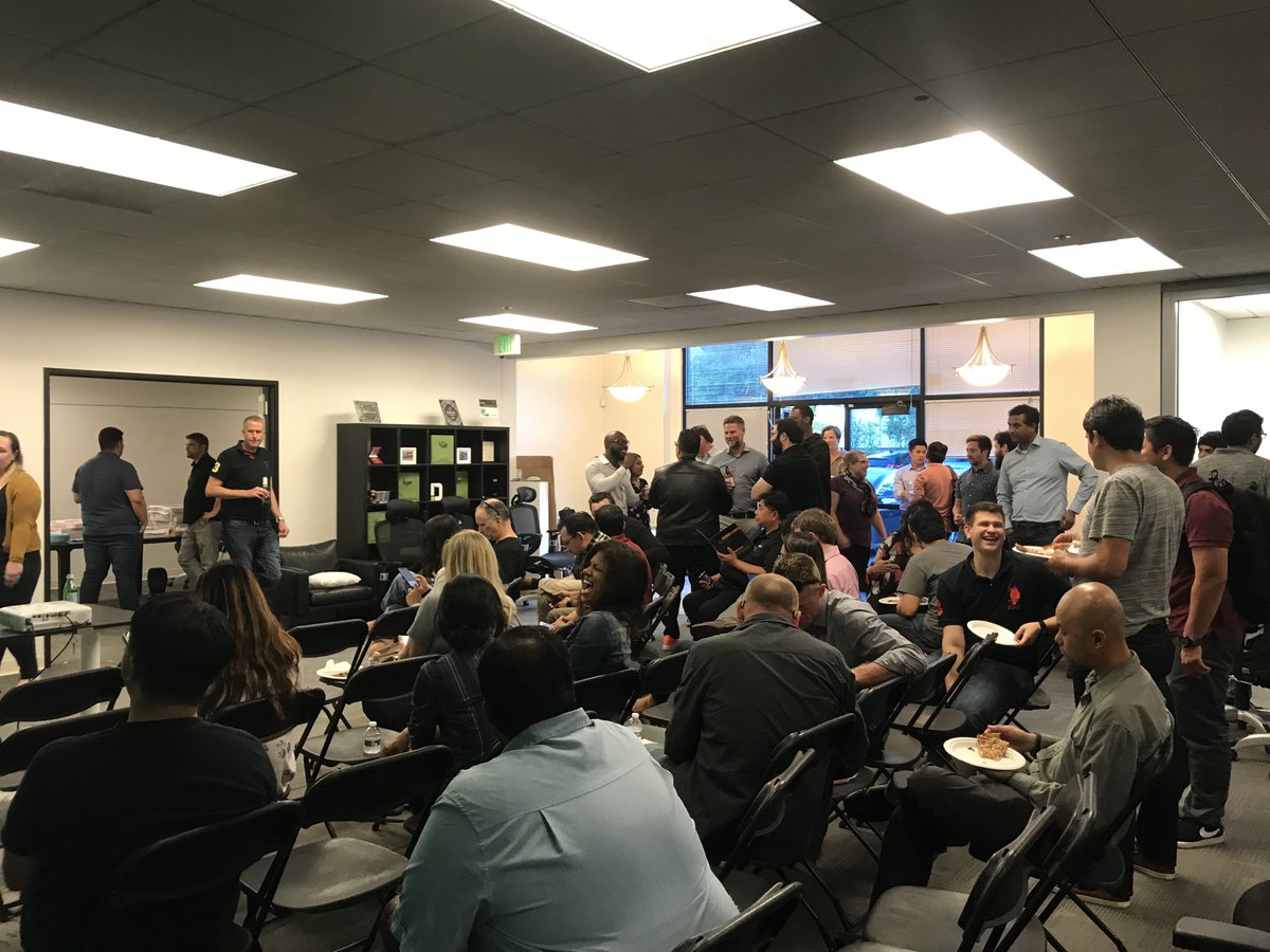cortexbypanw's tweet photo. [#Meetup] From 5 people last year to over 50 this year, we're thrilled to see the turnout for this year's meet up! We're lucky to have speakers from LLNL and Netflix! #BACSM @SW_Integrity #DFIR #Infosec https://t.co/xzcFmkV0AS