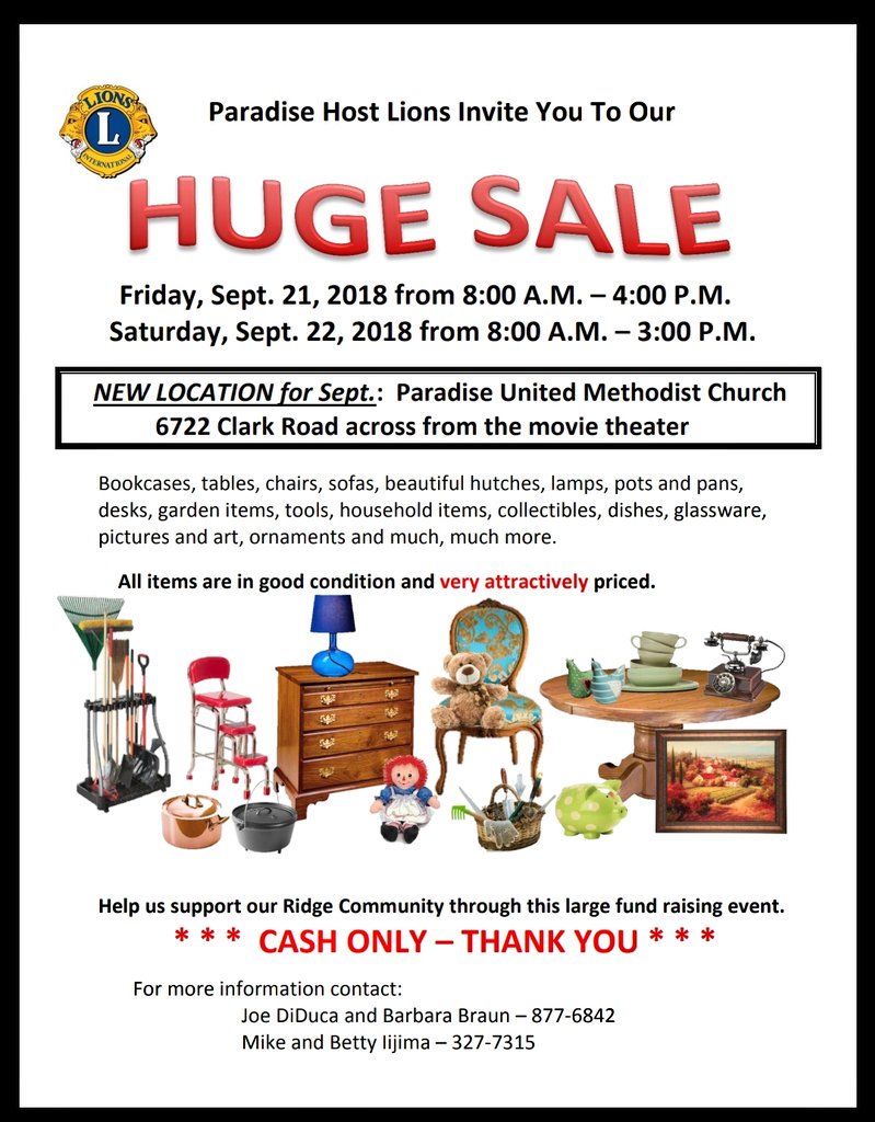 Helping out the Paradise Host Lions Club with some of the heavy lifting in preparation for their semiannual rummage sale tomorrow and Saturday at the Paradise United Methodist Church #rvhswolverine #pusdk12