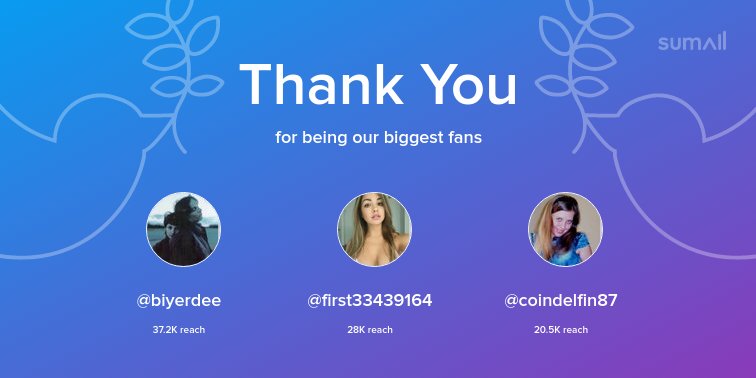 STStoken's tweet image. Our biggest fans this week: @biyerdee, @first33439164, @coindelfin87. Thank you! via sumall.com/thankyou?utm_s…